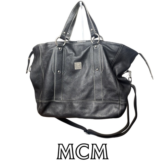 MCM Handbags - MCM- AUTHENTIC PEBBLED LEATHER EXTRA LARGE HANDBAG